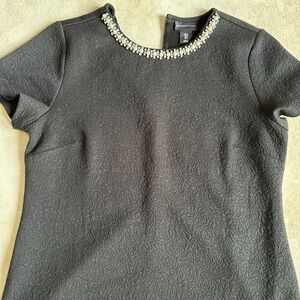 Black Blouse with jeweled neckline